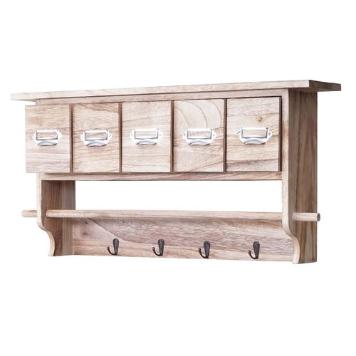 4057651209821 - Küchenregal MCW-C49 Haushaltsregal Regal Vintage mit 5 Schubladen 32x65x13cm ~ natur 4057651209821 - Küchenregal MCW-C49 Haushaltsregal Regal Vintage mit 5 Schubladen 32x65x13cm ~ natur