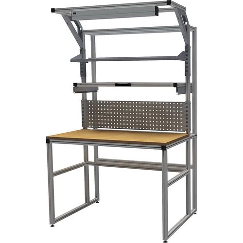 4050413087668 - bedrunka hirth workalu® Aluminium-Werkbank mit Systemaufbau einseitig Breite 1250 mm mit Lochwand und Arbeitsplatzleuchte Plattenbreite 1250 mm 4050413087668 - bedrunka hirth workalu® Aluminium-Werkbank mit Systemaufbau einseitig Breite 1250 mm mit Lochwand und Arbeitsplatzleuchte Plattenbreite 1250 mm