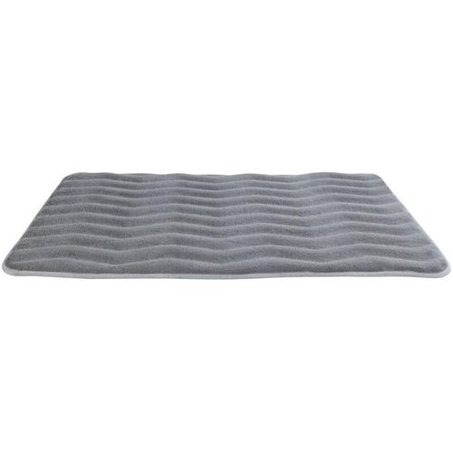 4008838278536 - Badteppich Memory Foam Waves Hellgrau 50 x 80 cm Grau Polyester hellgrau Polyurethan  Kunststoff (sbr) - grau - Wenko