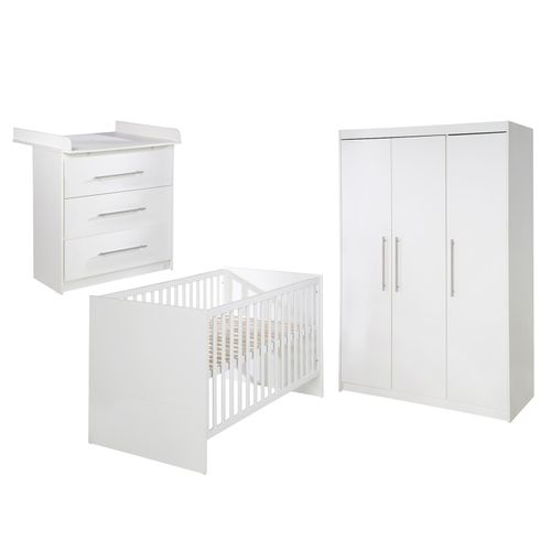 4005317322636 - Kinderzimmerset Maren inkl Kombi-Bett ca 70 x 140 cm Wickelkommode schmal & Schrank 3-türig Weiß 4005317322636 - Kinderzimmerset Maren inkl Kombi-Bett ca 70 x 140 cm Wickelkommode schmal & Schrank 3-türig Weiß