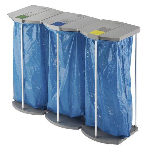 4007126093684 - Müllsackständer mit 250 blauen Wertstoffsäcken ProfiLine MSS XXXL 3 x 120 l HxBxT 1000 x 1330 x 450 mm stationär 4007126093684 - Müllsackständer mit 250 blauen Wertstoffsäcken ProfiLine MSS XXXL 3 x 120 l HxBxT 1000 x 1330 x 450 mm stationär