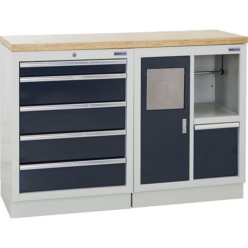 4061753250827 - Schranksystem 5 Schubladen 1 Reinigungsschrank anthrazitgrau 4061753250827 - Schranksystem 5 Schubladen 1 Reinigungsschrank anthrazitgrau