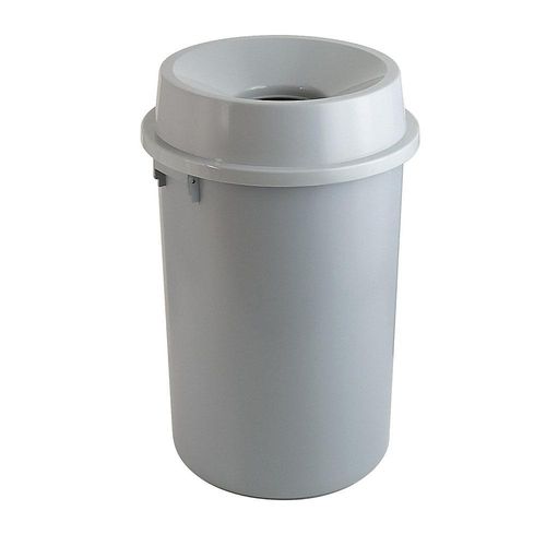4891729800608 - Abfallbehälter Kunststoff grau Volumen 60 l HxØ 680 x 450 mm kaiserkraft
