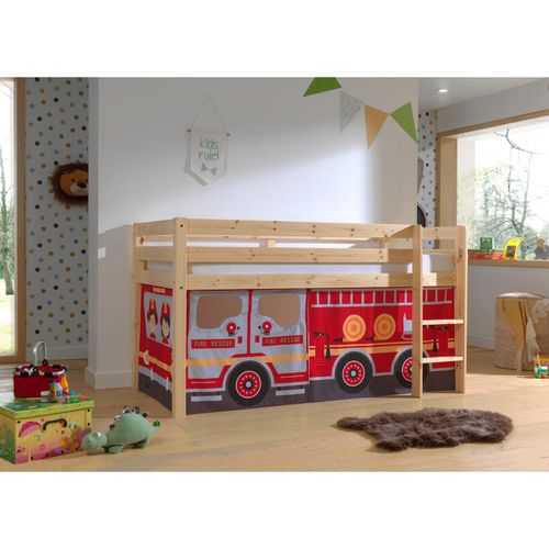 5420070236393 - VIPACK - Halbhohes Bett PINO mit Textilset FIRE RESCUE Ausf Kiefer massiv natur lackiert 5420070236393 - VIPACK - Halbhohes Bett PINO mit Textilset FIRE RESCUE Ausf Kiefer massiv natur lackiert