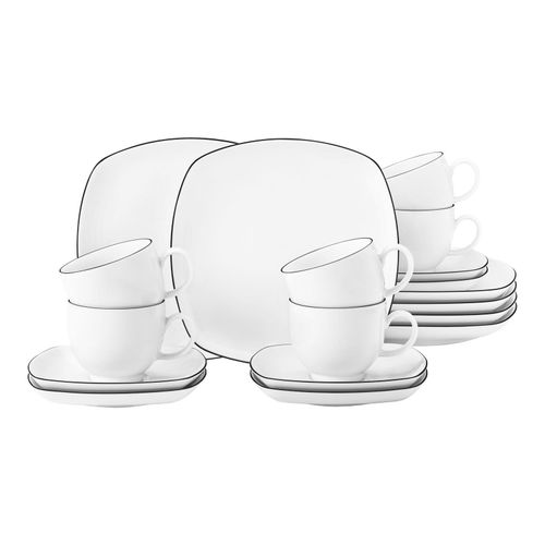 4052212088266 - Kaffeeservice SELTMANN WEIDEN Geschirr-Set Service Lido Geschirr-Sets Gr 18 tlg schwarz-weiß (weiß schwarz) Geschirr-Sets für 6 Personen 18 Teile 4052212088266 - Kaffeeservice SELTMANN WEIDEN Geschirr-Set Service Lido Geschirr-Sets Gr 18 tlg schwarz-weiß (weiß schwarz) Geschirr-Sets für 6 Personen 18 Teile