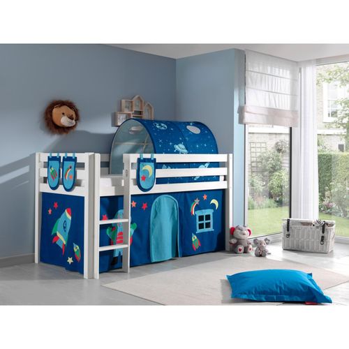 5420070227704 - Spielbett Pino mit Textilset Vorhang Tunnel und 3 Taschen Astro Ausf Kiefer massiv weiß lackier 5420070227704 - Spielbett Pino mit Textilset Vorhang Tunnel und 3 Taschen Astro Ausf Kiefer massiv weiß lackier