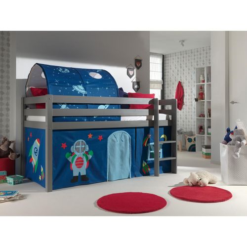 5420070234580 - VIPACK - Spielbett Pino mit Textilset Vorhang und Tunnel Astro Ausf Kiefer massiv grau lackiert 5420070234580 - VIPACK - Spielbett Pino mit Textilset Vorhang und Tunnel Astro Ausf Kiefer massiv grau lackiert