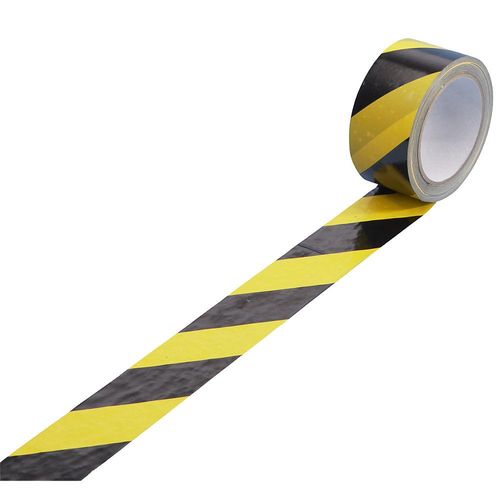 4260270821101 - eurokraft basic Warnband mit verschiedenen Aufdrucken VE 6 Rollen schwarz gelb Bandbreite 50 mm 4260270821101 - eurokraft basic Warnband mit verschiedenen Aufdrucken VE 6 Rollen schwarz gelb Bandbreite 50 mm
