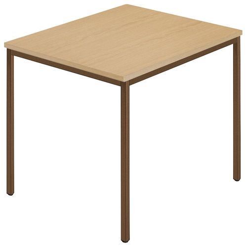 4250709201291 - Rechtecktisch Vierkantrohr beschichtet BxT 800 x 800 mm Buche natur   braun