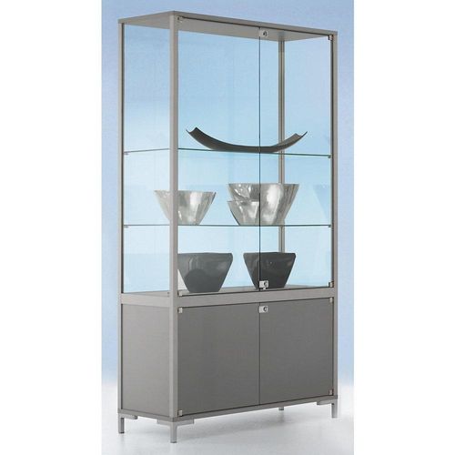 4260222860493 - LINK Staufachvitrine Verglasung 4-seitig mit Unterschrank HxBxT 1860 x 800 x 400 mm