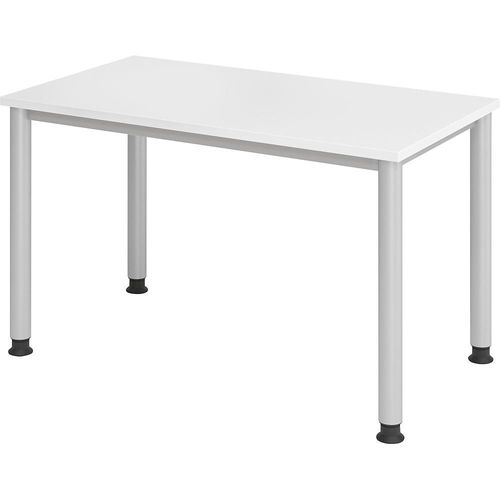 4032062188699 - VHS612 W S Höhenverstellbarer gerader Schreibtisch mit 4 Füßen Express Q Weiß Silber 1200 x 672 x 685 - 810 mm 4032062188699 - VHS612 W S Höhenverstellbarer gerader Schreibtisch mit 4 Füßen Express Q Weiß Silber 1200 x 672 x 685 - 810 mm