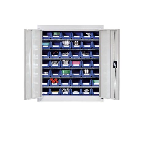 4061753276957 - eurokraft pro Materialschrank mit Lagerkästen Höhe 780 mm 6 Fachböden lichtgrau 4061753276957 - eurokraft pro Materialschrank mit Lagerkästen Höhe 780 mm 6 Fachböden lichtgrau