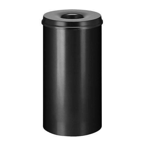 8713631002009 - Abfallsammler für den Innenbereich Volumen 50 l selbstlöschender Deckel Ø 335 x H 625 mm Stahl pulverbeschichtet schwarz schwarz