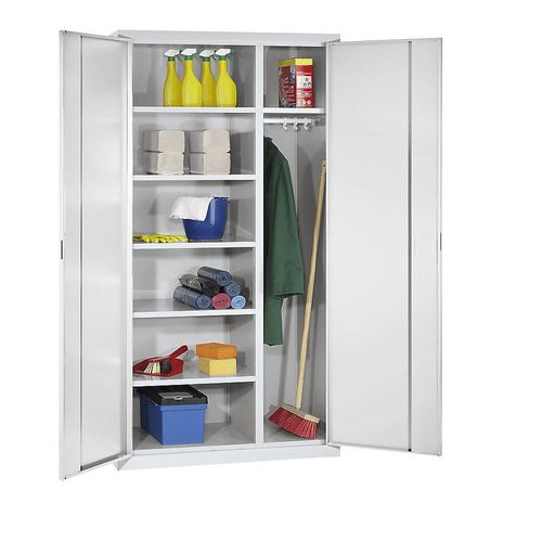 4061753275752 - eurokraft pro Flügeltürenschrank 6 Fachböden 1 Kleiderstange Tiefe 500 mm lichtgrau 4061753275752 - eurokraft pro Flügeltürenschrank 6 Fachböden 1 Kleiderstange Tiefe 500 mm lichtgrau