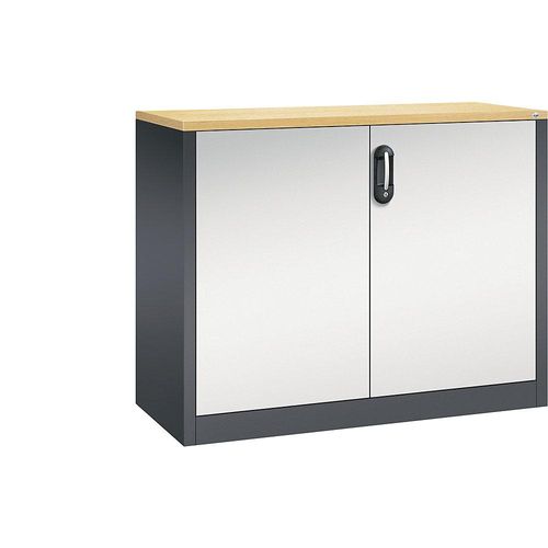 4060061362383 - ACURADO Akten-Sideboard 2 Ordnerhöhen HxBxT 1000 x 1200 x 500 mm schwarzgrau   lichtgrau