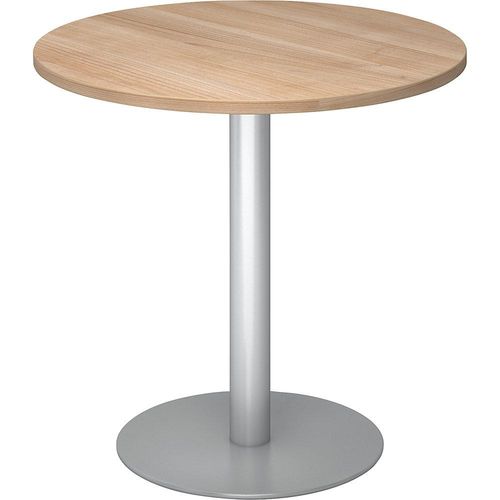 4032062157275 - Besprechungstisch Ø 800 mm 755 mm hoch Gestell silber Platte Nussbaum-Dekor 4032062157275 - Besprechungstisch Ø 800 mm 755 mm hoch Gestell silber Platte Nussbaum-Dekor