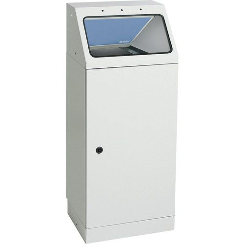4031068165086 - Selbstlöschende Abfallsammler zur Wandbefestigung - schließt im Brandfall automatisch 45 Liter lichtgrau Klappenkennzeichnung blau - Stumpf 4031068165086 - Selbstlöschende Abfallsammler zur Wandbefestigung - schließt im Brandfall automatisch 45 Liter lichtgrau Klappenkennzeichnung blau - Stumpf