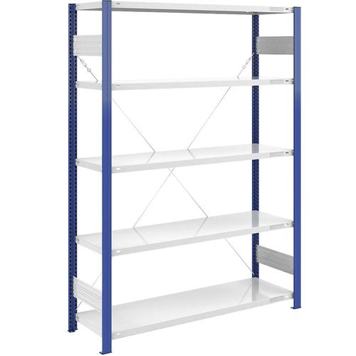 4061753029102 - eurokraft pro Lager-Steckregal Regalständer blau HxB 2000 x 1300 mm Boden lichtgrau Grundregal Tiefe 500 mm 4061753029102 - eurokraft pro Lager-Steckregal Regalständer blau HxB 2000 x 1300 mm Boden lichtgrau Grundregal Tiefe 500 mm