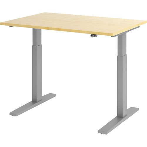 4032062181423 - Sitz-Steh-Schreibtisch VXMKA12 3 S elektrisch höhenverstellbar 70 - 120cm (H) 120cmx80cm (BxT) rechteckig ahorn Silber 403 4032062181423 - Sitz-Steh-Schreibtisch VXMKA12 3 S elektrisch höhenverstellbar 70 - 120cm (H) 120cmx80cm (BxT) rechteckig ahorn Silber 403