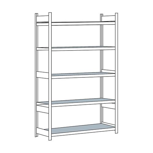 4004514215178 - SCHULTE Weitspannregal mit Stahlboden Höhe 3000 mm Spannweite 1500 mm Grundregal Tiefe 800 mm
