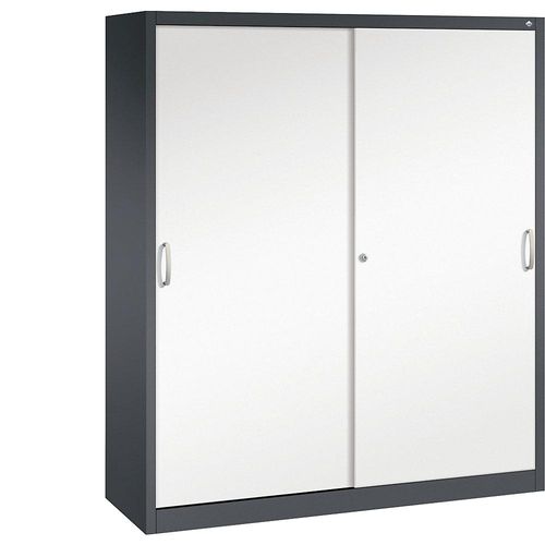 4063332006160 - C+P Schiebetürenschrank Acurado H1950xB1600xT500mm Korpus Schwarzgrau Fronten Verkehrsweiß Anzahl Fächer 12 4063332006160 - C+P Schiebetürenschrank Acurado H1950xB1600xT500mm Korpus Schwarzgrau Fronten Verkehrsweiß Anzahl Fächer 12