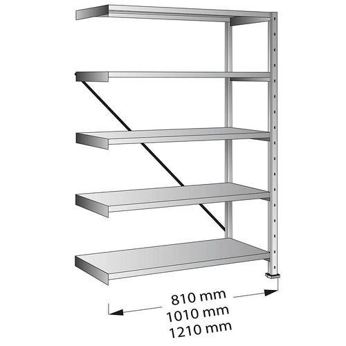 4260035214353 - CLEANA-Steckregal Anbauregal Bodenbreite 1200 mm 5 Böden Bodentiefe 600 mm Fachlast 180 kg