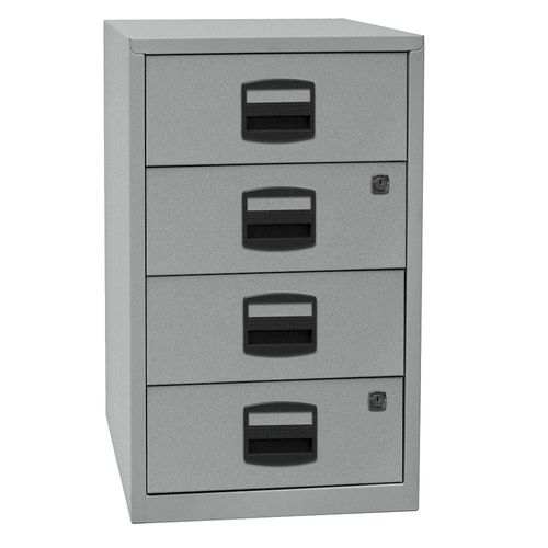 5020073788464 - Schubladenschrank Home PFA4S355 Stahl abschließbar 4 Schubladen A4 413 x 672 x 40 cm silber