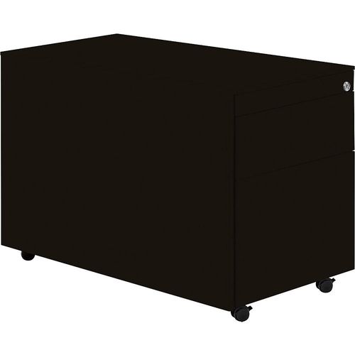 4250633340325 - mauser Schubladencontainer mit Rollen HxT 570 x 800 mm 1 Materialschub 1 Hängeregistratur graphitschwarz   graphitschwarz   graphitschwarz