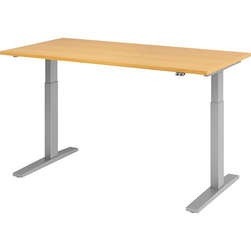4032062182390 - Sitz-Steh-Schreibtisch VXMKA16 6 S elektrisch höhenverstellbar 70 - 120cm (H) 160cmx80cm (BxT) rechteckig buche Silber 403 4032062182390 - Sitz-Steh-Schreibtisch VXMKA16 6 S elektrisch höhenverstellbar 70 - 120cm (H) 160cmx80cm (BxT) rechteckig buche Silber 403