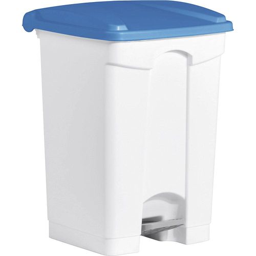 4012086080049 - helit Tretabfallbehälter Volumen 45 l BxHxT 410 x 605 x 400 mm weiß Deckel blau 4012086080049 - helit Tretabfallbehälter Volumen 45 l BxHxT 410 x 605 x 400 mm weiß Deckel blau