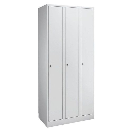4250618207575 - Garderobenschrank in Komfort-Größe 3 Abteile Abteilbreite 300 mm lichtgrau   lichtgrau