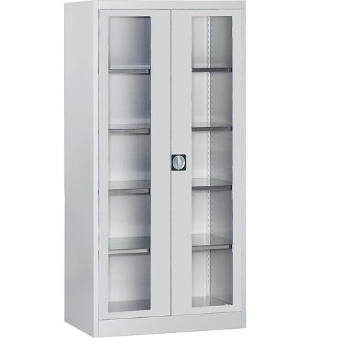 4250633312506 - mauser Sichtfenster-Flügeltürschrank mit 4 Fachböden HxB 1950 x 950 mm Tiefe 420 mm lichtgrau 4250633312506 - mauser Sichtfenster-Flügeltürschrank mit 4 Fachböden HxB 1950 x 950 mm Tiefe 420 mm lichtgrau