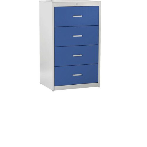 4250633304877 - mauser Hängeregistraturschrank Bügelgriffe 4 Schübe Standardeinzug 2-bahnig lichtgrau ultramarinblau 4250633304877 - mauser Hängeregistraturschrank Bügelgriffe 4 Schübe Standardeinzug 2-bahnig lichtgrau ultramarinblau