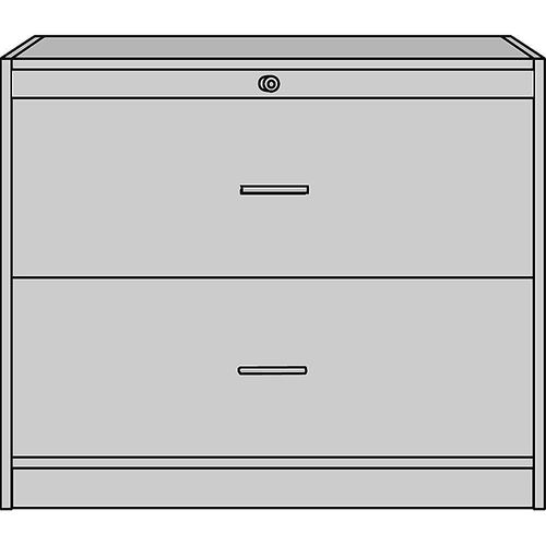 4061753047182 - eurokraft pro STATUS - Hängeregistraturschrank 2 Schübe 2-bahnig HxBxT 820 x 1000 x 420 mm lichtgrau