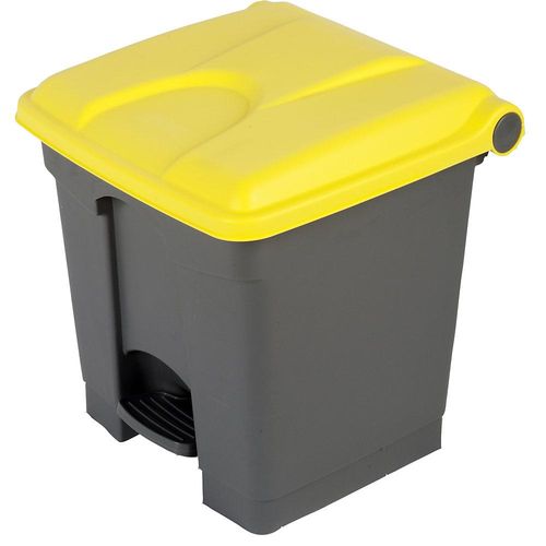 4897020623014 - EUROKRAFTbasic Pedal- Tretabfallsammler Volumen 30 l BxHxT 410 x 435 x 400 mm grau Deckel gelb 4897020623014 - EUROKRAFTbasic Pedal- Tretabfallsammler Volumen 30 l BxHxT 410 x 435 x 400 mm grau Deckel gelb