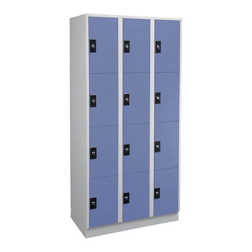 4250618248257 - 4er-Schließfachschrank Stuttgart 3 Abteile lichtgrau taubenblau Wolf 4250618248257 - 4er-Schließfachschrank Stuttgart 3 Abteile lichtgrau taubenblau Wolf