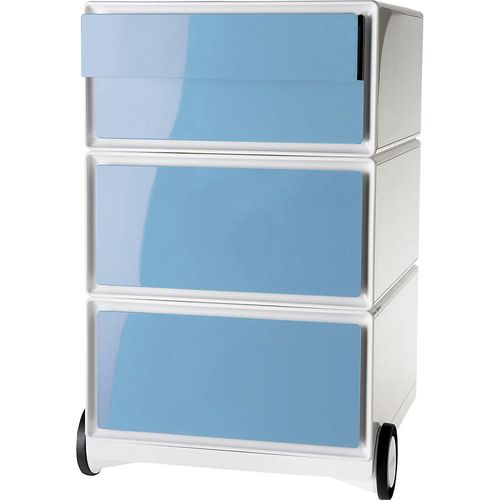 3660141932751 - Paperflow Rollcontainer easyBox® 2 Schubladen 2 Schübe flach weiß   blau