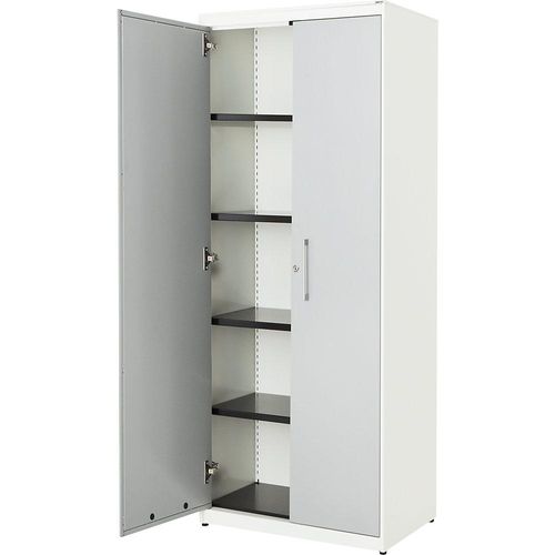 4250633328378 - mauser Flügeltürenschrank HxB 1956 x 800 mm Stahlplatte 4 Fachböden reinweiß weißaluminium reinweiß 4250633328378 - mauser Flügeltürenschrank HxB 1956 x 800 mm Stahlplatte 4 Fachböden reinweiß weißaluminium reinweiß