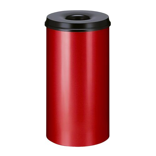 8713631001972 - Sicherheits-Papierkorb Stahl selbstlöschend Volumen 50 l HxØ 625 x 335 mm Korpus rot   Löschkopf schwarz