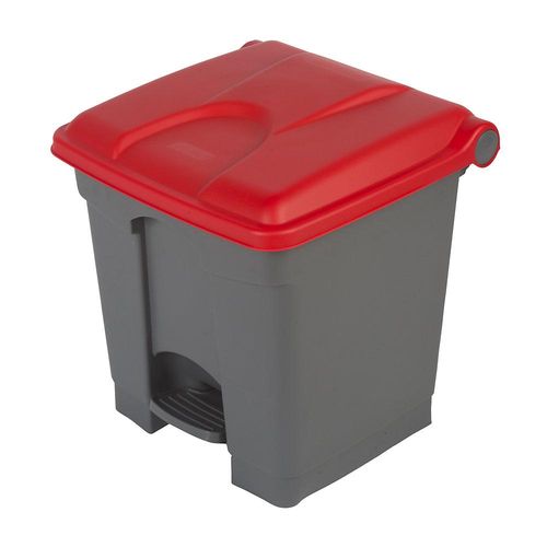 4897020623007 - EUROKRAFTbasic Pedal- Tretabfallsammler Volumen 30 l BxHxT 410 x 435 x 400 mm grau Deckel rot 4897020623007 - EUROKRAFTbasic Pedal- Tretabfallsammler Volumen 30 l BxHxT 410 x 435 x 400 mm grau Deckel rot