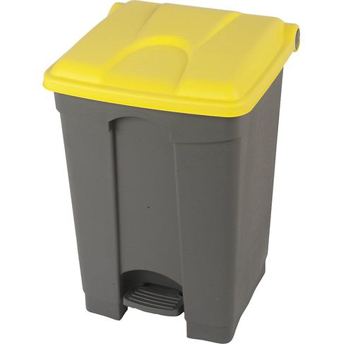 4897020623106 - EUROKRAFTbasic Pedal- Tretabfallsammler Volumen 45 l BxHxT 410 x 600 x 400 mm grau Deckel gelb 4897020623106 - EUROKRAFTbasic Pedal- Tretabfallsammler Volumen 45 l BxHxT 410 x 600 x 400 mm grau Deckel gelb