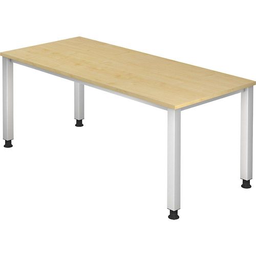 4032062033401 - Schreibtisch Q-Serie VQS19 3 manuell höhenverstellbar 180x80cm (BxT) rechteckig ahorn Silber 4032062033401 Hammerbacher 4032062033401 - Schreibtisch Q-Serie VQS19 3 manuell höhenverstellbar 180x80cm (BxT) rechteckig ahorn Silber 4032062033401 Hammerbacher