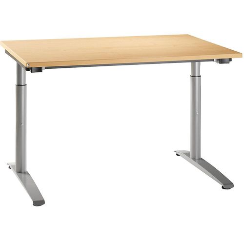 4260429762125 - HANNA - Schreibtisch mit C-Fußgestell höhenverstellbar 650 - 850 mm Breite 1200 mm Dekor Buche