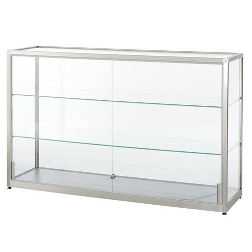 4260222860073 - Vitrine halbhoch Höhe 910 mm 2 Schiebetüren BxT 1500 x 400 mm silber eloxiert 4260222860073 - Vitrine halbhoch Höhe 910 mm 2 Schiebetüren BxT 1500 x 400 mm silber eloxiert