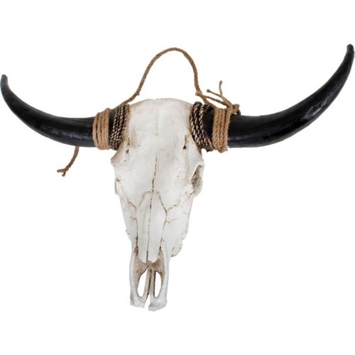 4041908092878 - Harms - Geweih Bison Polyresin Wand-Deko Jagd Trophäe Skulptur weiß mit braunen Hörnern 4041908092878 - Harms - Geweih Bison Polyresin Wand-Deko Jagd Trophäe Skulptur weiß mit braunen Hörnern
