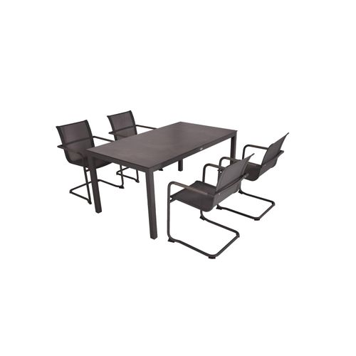 4059865631467 - 5-tlg Garten Tischgruppe Sitzgruppe Tisch Stuhl Möbel Metall