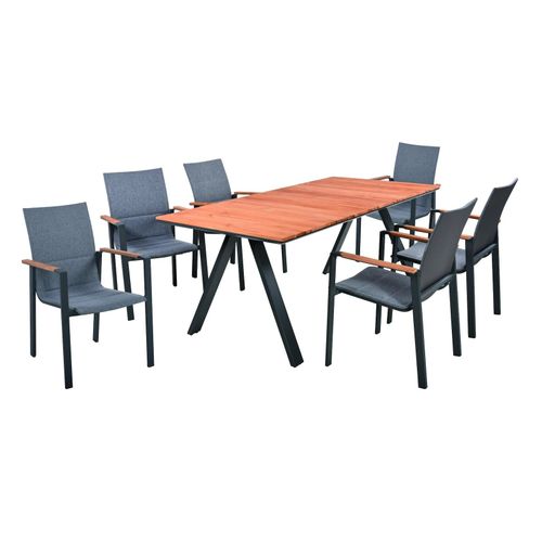 4059865543609 - 7-tlg Aluminium Tischgruppe DAVINA Set Garten Sitzgruppe Holz Garnitur Möbel 4059865543609 - 7-tlg Aluminium Tischgruppe DAVINA Set Garten Sitzgruppe Holz Garnitur Möbel