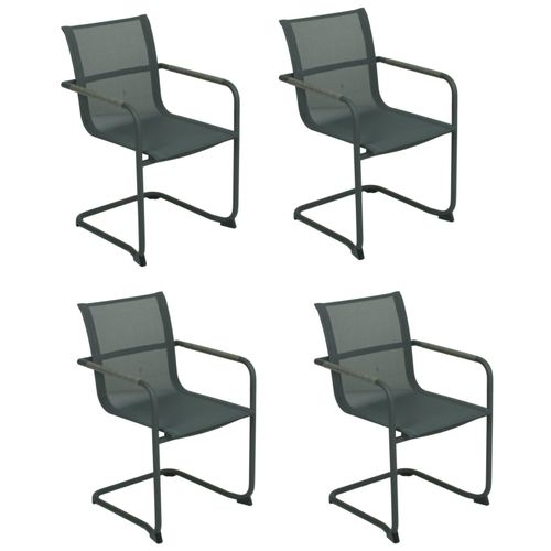 4041908114259 - 4x Freischwinger Stuhl Stühle Sessel Set Gartensessel Garten Balkon Terrasse
