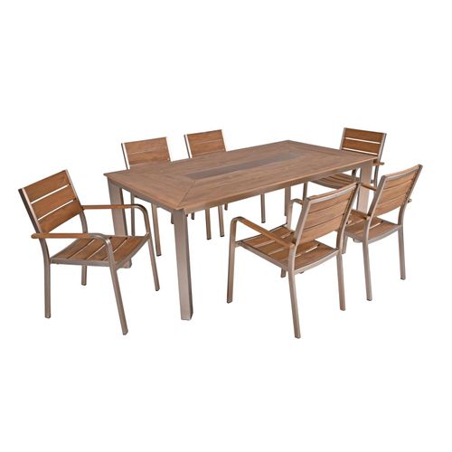 4059865542794 - 7tlg Alu Tischgruppe FLORENCE Garten Sitzgruppe Outdoor Beige Metall Kunststoff