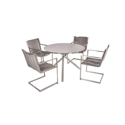 4041908130082 - 5-tlg Garten Tischgruppe Sitzgruppe Tisch Stuhl Möbel Metall